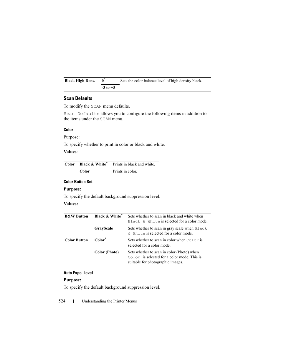 Scan defaults | Dell 2155cn/cdn Color Laser Printer User Manual | Page 526 / 761