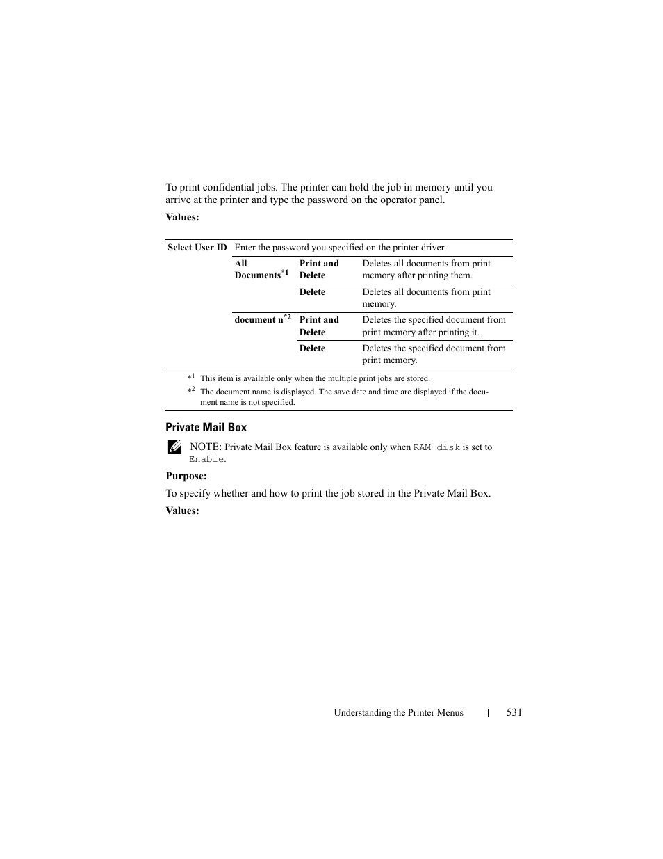 Private mail box | Dell 2155cn/cdn Color Laser Printer User Manual | Page 533 / 761