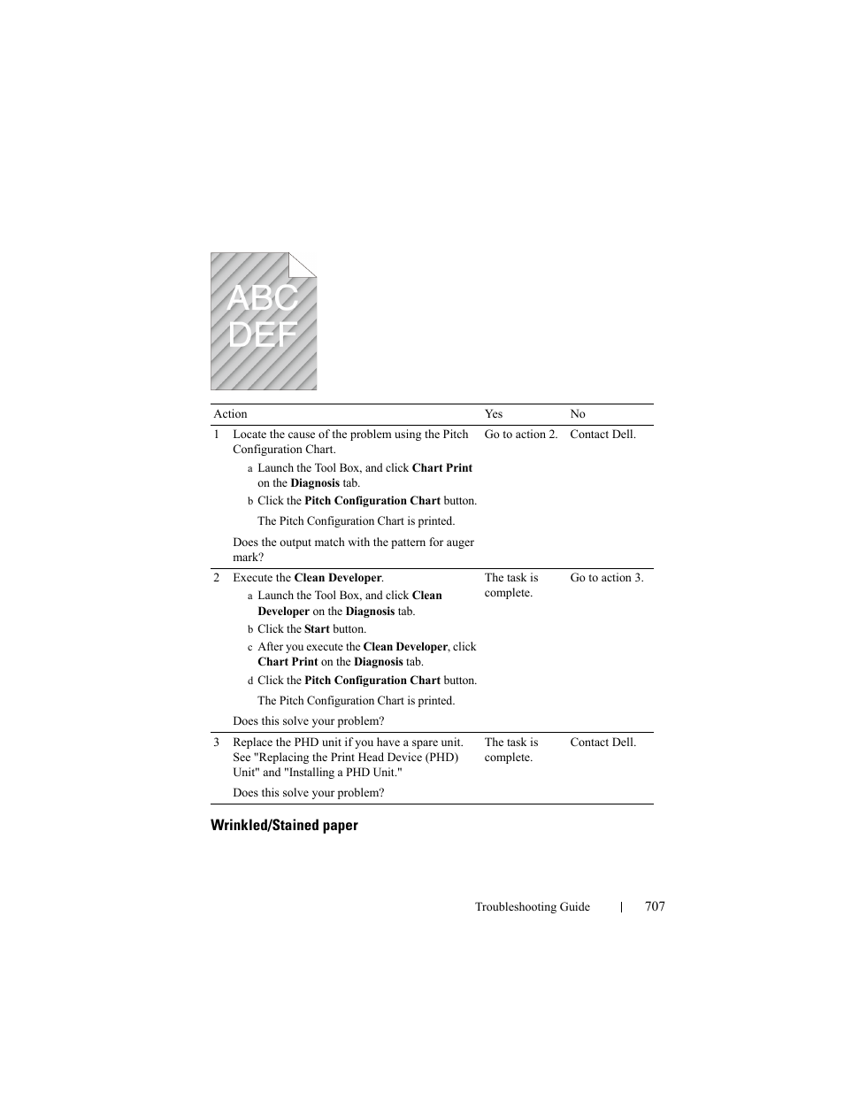 Wrinkled/stained paper | Dell 2155cn/cdn Color Laser Printer User Manual | Page 709 / 761