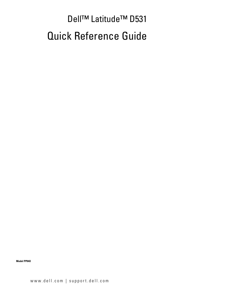 Dell Latitude D531 (Mid 2007) User Manual | 94 pages
