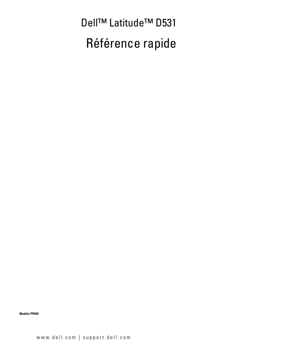 Référence rapide, Dell™ latitude™ d531 | Dell Latitude D531 (Mid 2007) User Manual | Page 23 / 94