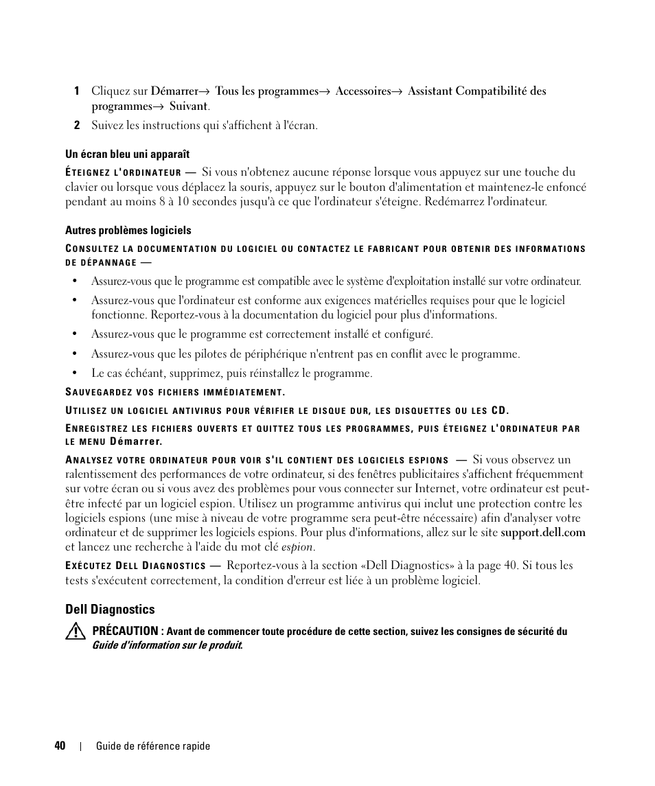 Dell diagnostics | Dell Latitude D531 (Mid 2007) User Manual | Page 40 / 94