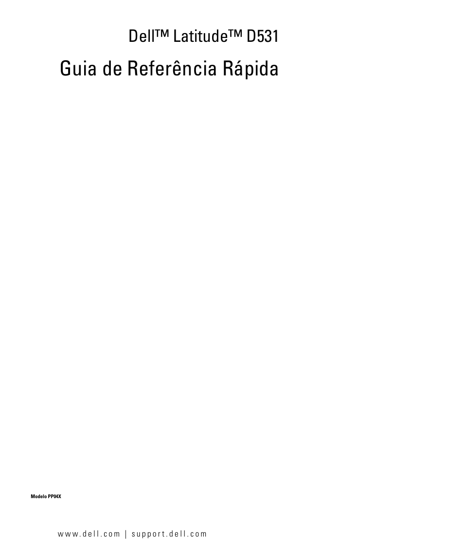 Guia de referência rápida, Dell™ latitude™ d531 | Dell Latitude D531 (Mid 2007) User Manual | Page 47 / 94