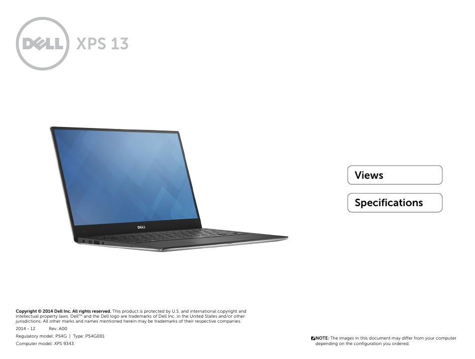 Dell XPS 13 (9343, Early 2015) User Manual | 23 pages