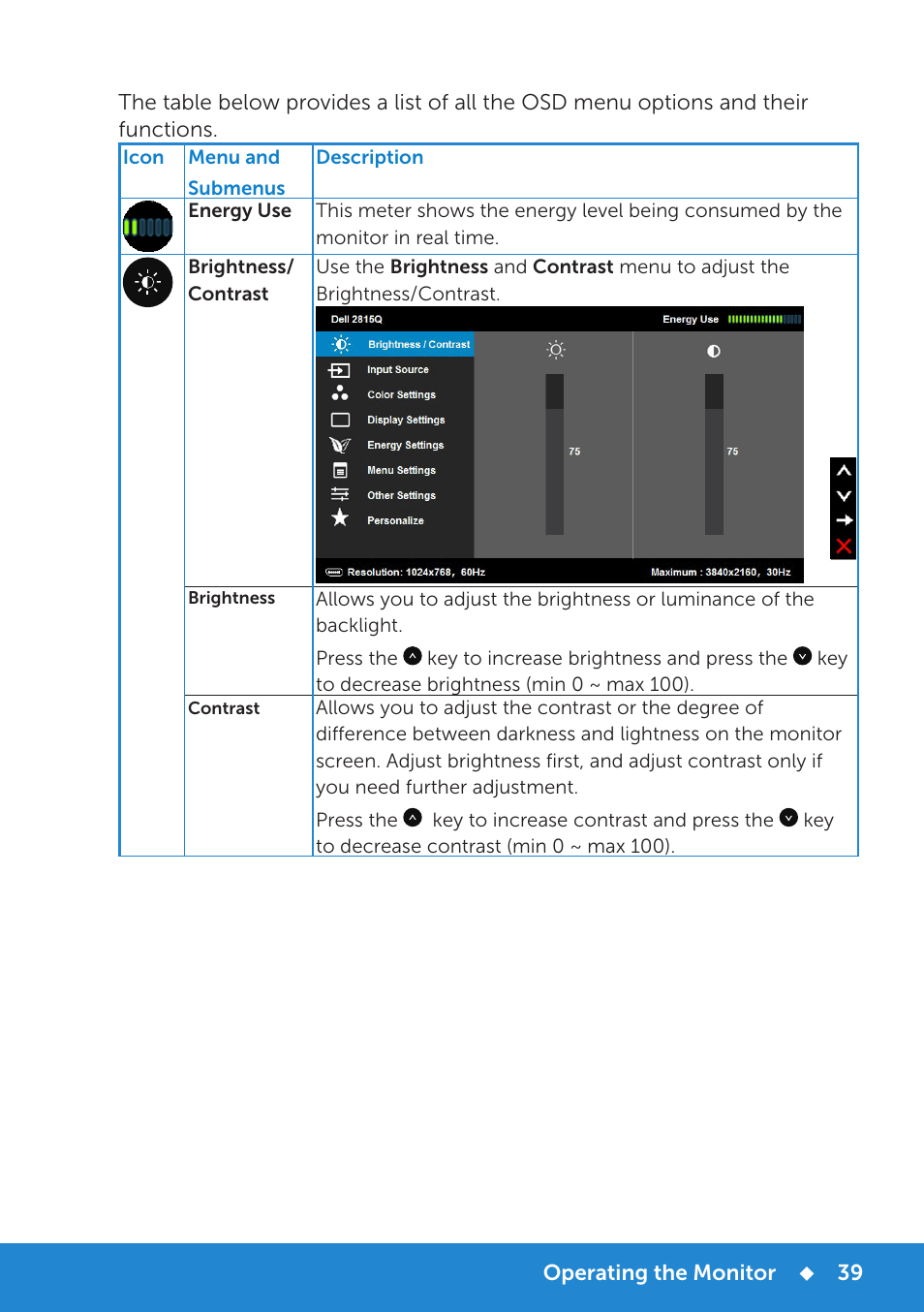 Dell P2815Q Monitor User Manual | Page 39 / 78