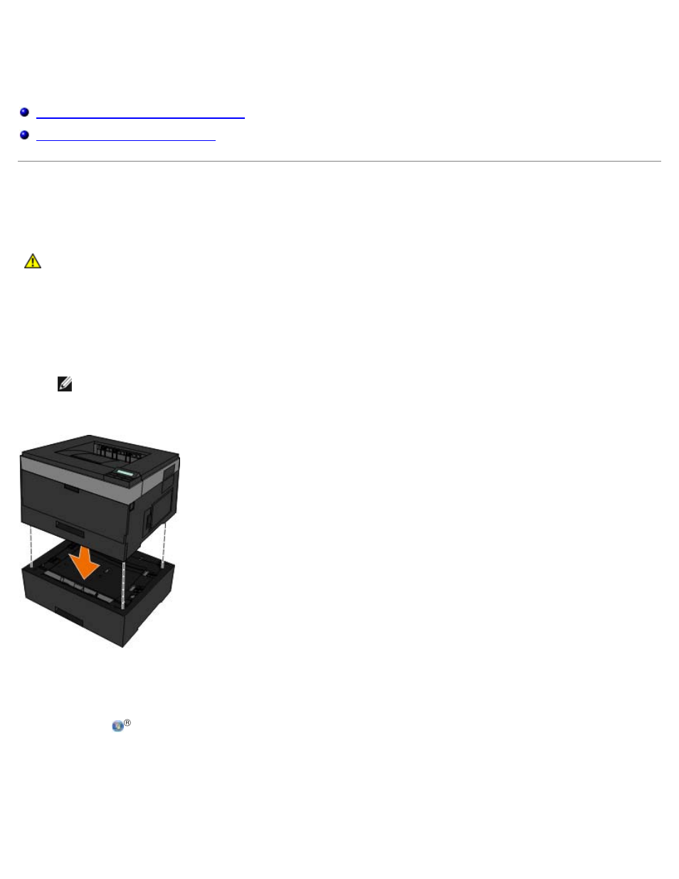 Installing optional hardware, Installing the 550-sheet optional drawer | Dell 2330d/dn Mono Laser Printer User Manual | Page 48 / 133