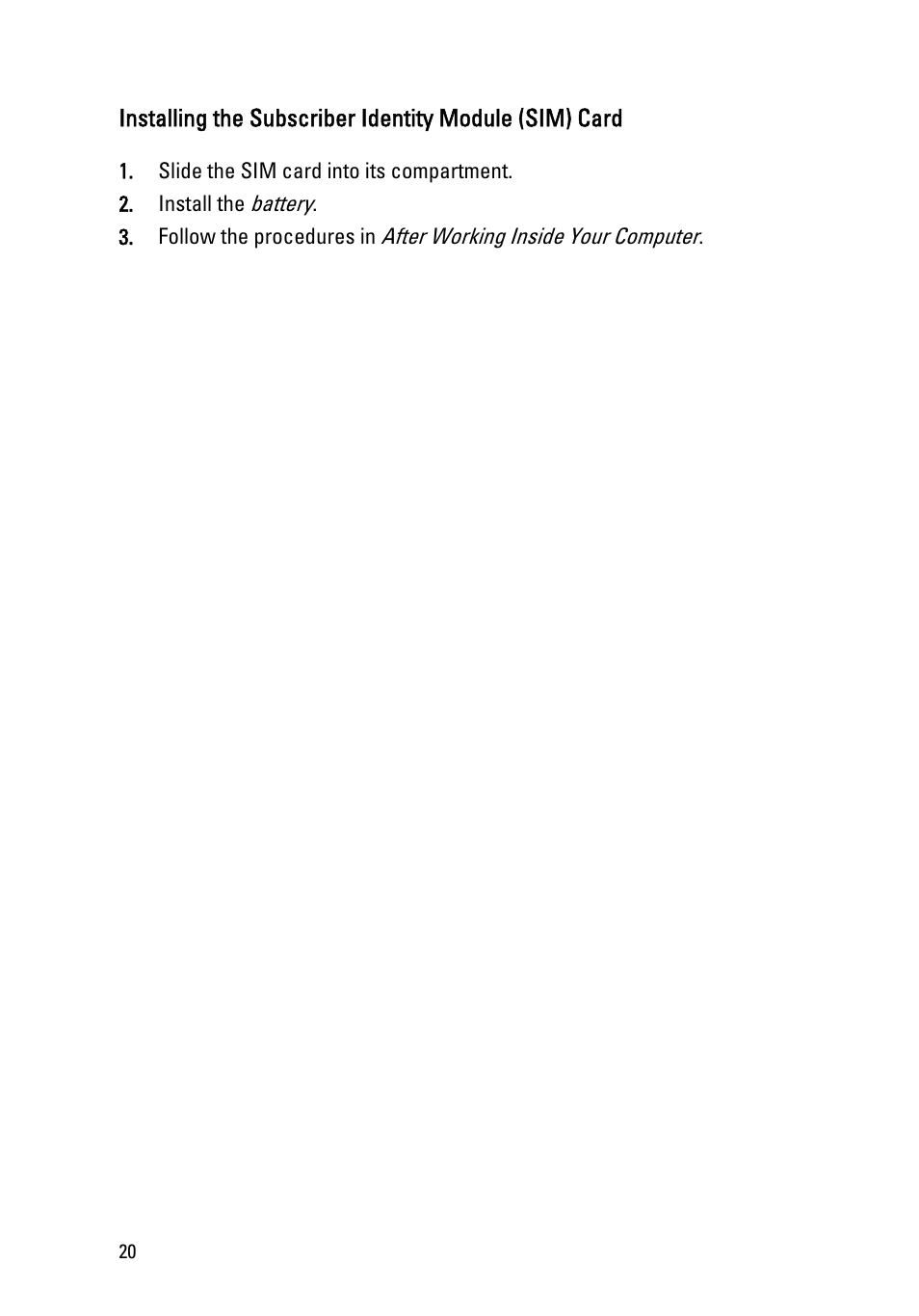 Dell Latitude E6320 (Early 2011) User Manual | Page 20 / 117