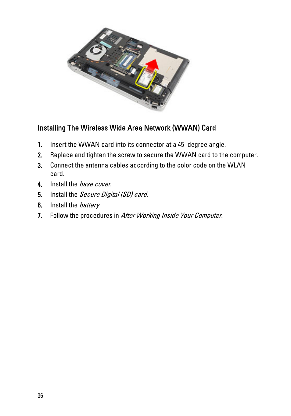 Dell Latitude E6320 (Early 2011) User Manual | Page 36 / 117
