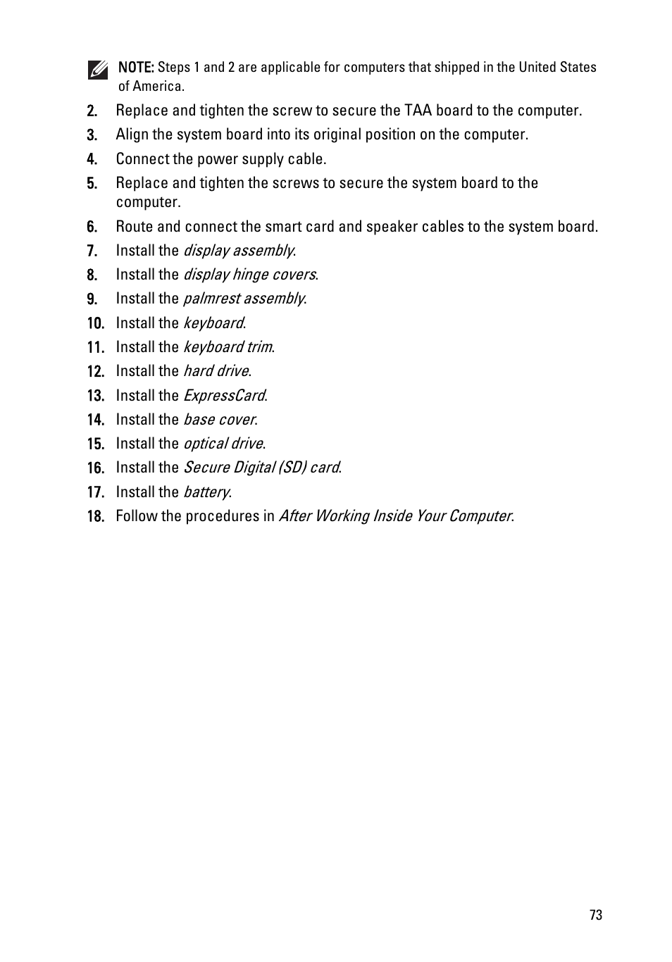Dell Latitude E6320 (Early 2011) User Manual | Page 73 / 117
