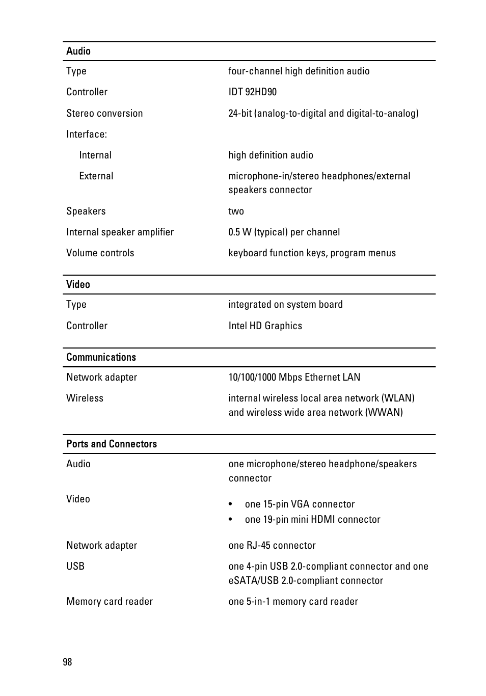 Dell Latitude E6320 (Early 2011) User Manual | Page 98 / 117