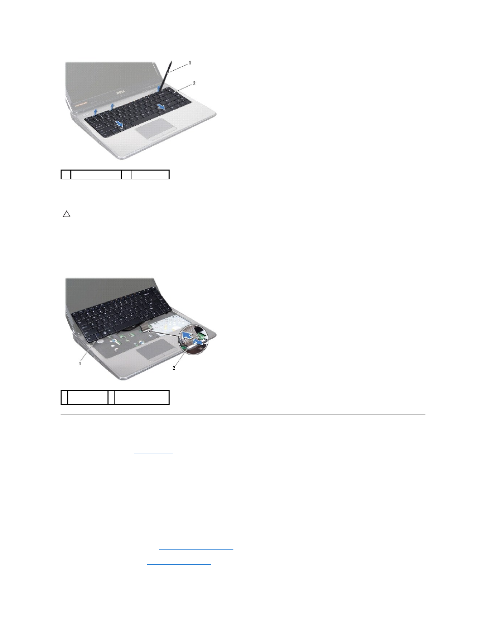 Replacing the keyboard | Dell Inspiron 14 (M4010, Mid 2010) User Manual | Page 35 / 53
