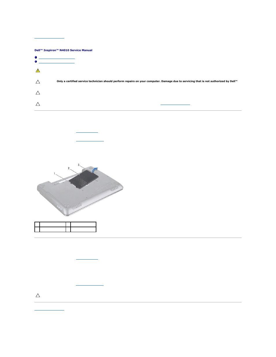 Module cover, Removing the module cover, Replacing the module cover | Dell Inspiron 14 (M4010, Mid 2010) User Manual | Page 4 / 53