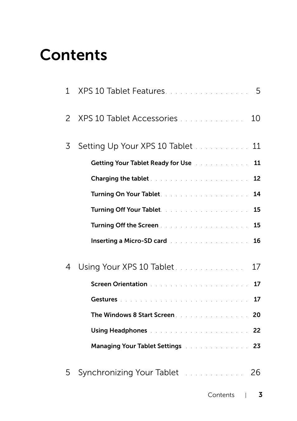 Dell XPS 10 Tablet User Manual | Page 3 / 47