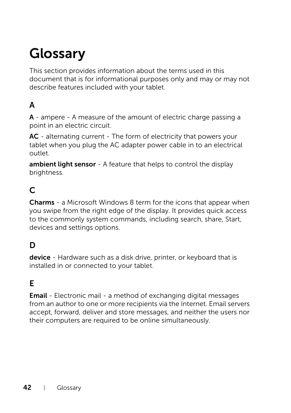 Glossary | Dell XPS 10 Tablet User Manual | Page 42 / 47