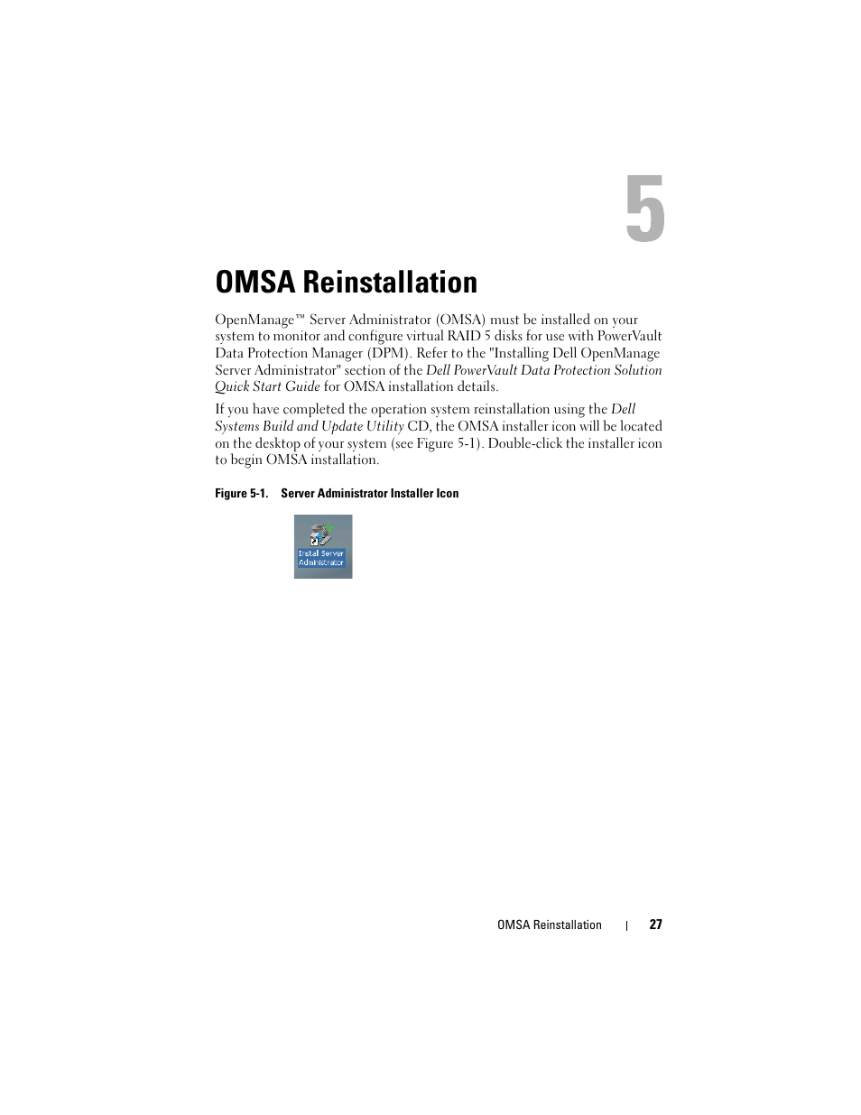 Omsa reinstallation | Dell PowerVault DP600 User Manual | Page 27 / 40