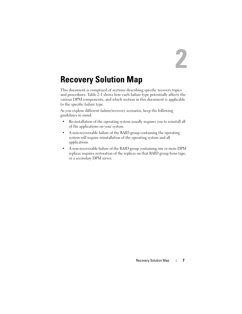 Recovery solution map | Dell PowerVault DP600 User Manual | Page 7 / 40