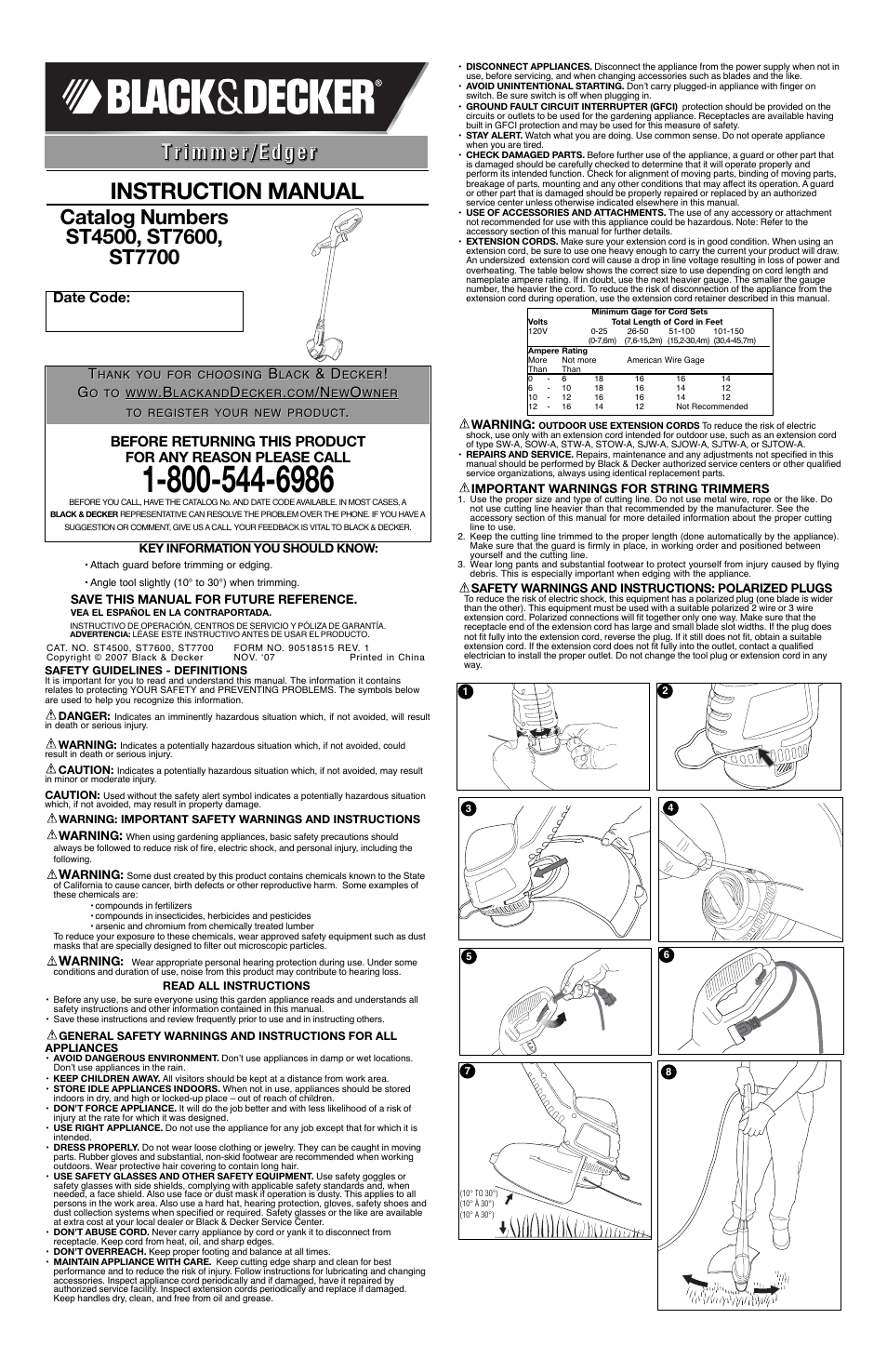 Black & Decker 90518515 User Manual | 6 pages