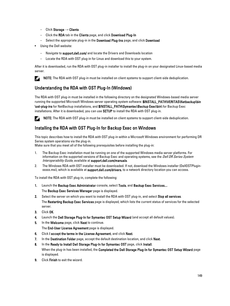 Understanding the rda with ost plug-in (windows) | Dell PowerVault DR2000v User Manual | Page 149 / 191