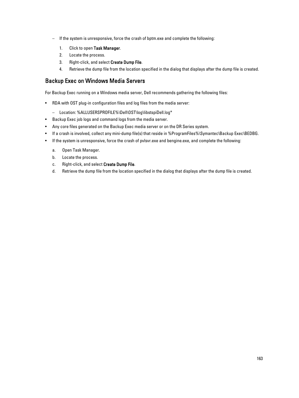 Backup exec on windows media servers | Dell PowerVault DR2000v User Manual | Page 163 / 191