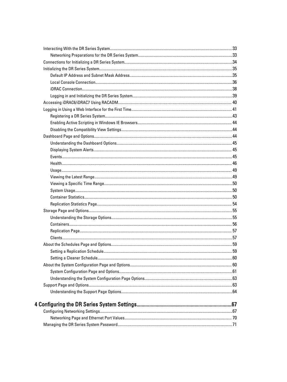 4 configuring the dr series system settings | Dell PowerVault DR2000v User Manual | Page 4 / 191
