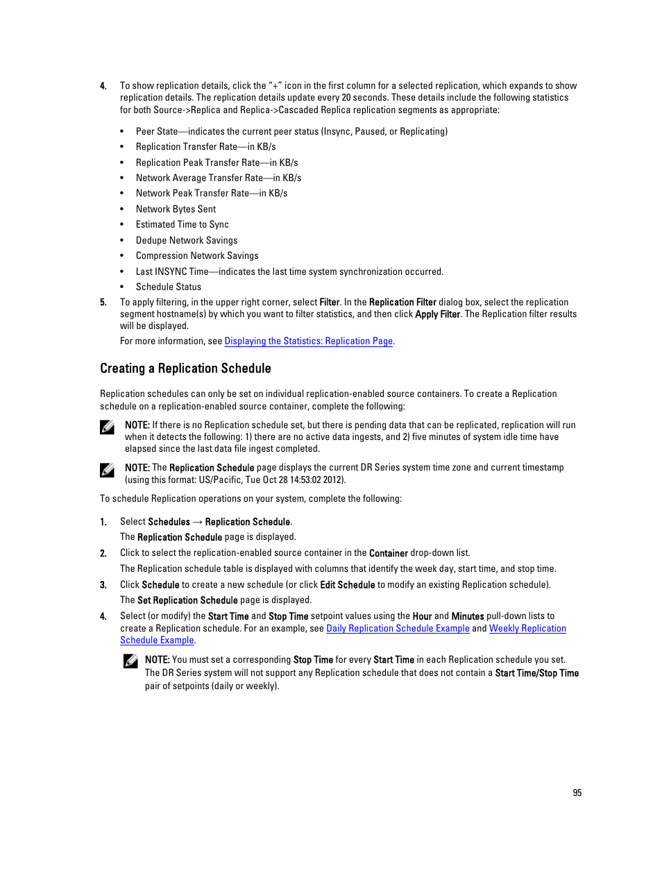 Creating a replication schedule | Dell PowerVault DR2000v User Manual | Page 95 / 191