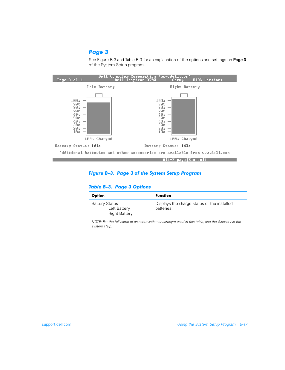 Figure b-3, Table b-3 | Dell Inspiron 3700 User Manual | Page 141 / 178