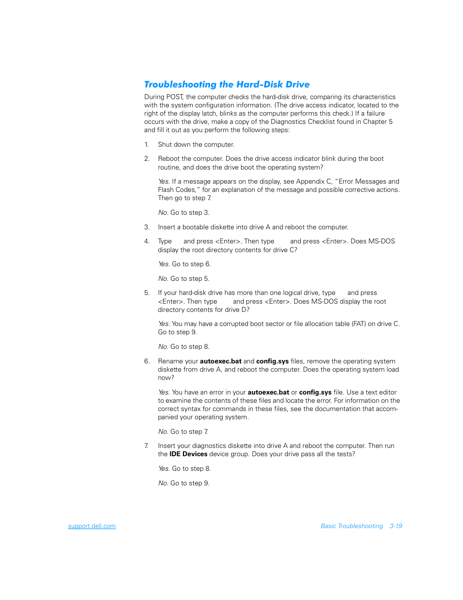 Troubleshooting the hard-disk drive, Troubleshooting the hard-disk drive -19 | Dell Inspiron 3700 User Manual | Page 63 / 178