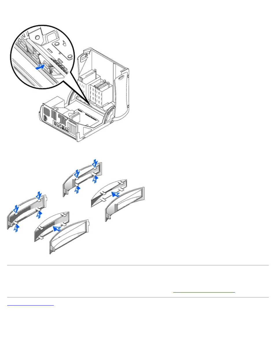 Replacing front-panel inserts | Dell OptiPlex GX50 User Manual | Page 18 / 78