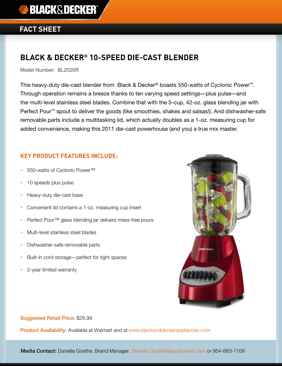 Black & Decker BL2020R User Manual | 1 page