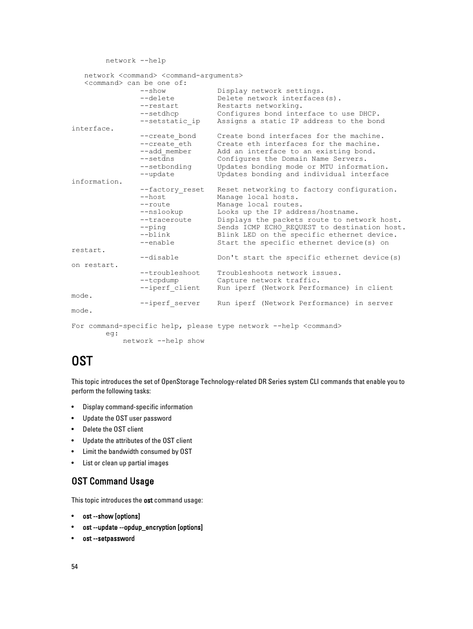 Ost command usage | Dell DR4000 User Manual | Page 54 / 150
