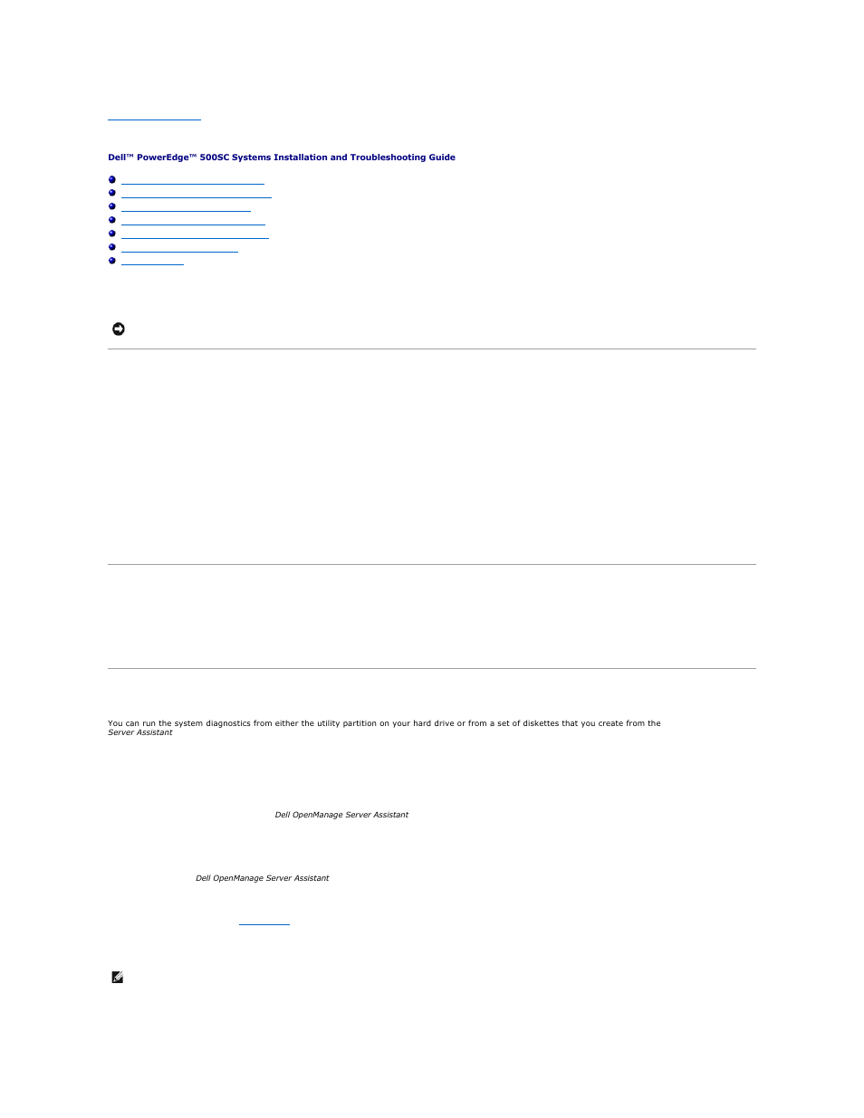 Running the system diagnostics, Features of the system diagnostics, When to use the system diagnostics | Starting the system diagnostics | Dell PowerEdge 500SC User Manual | Page 23 / 65