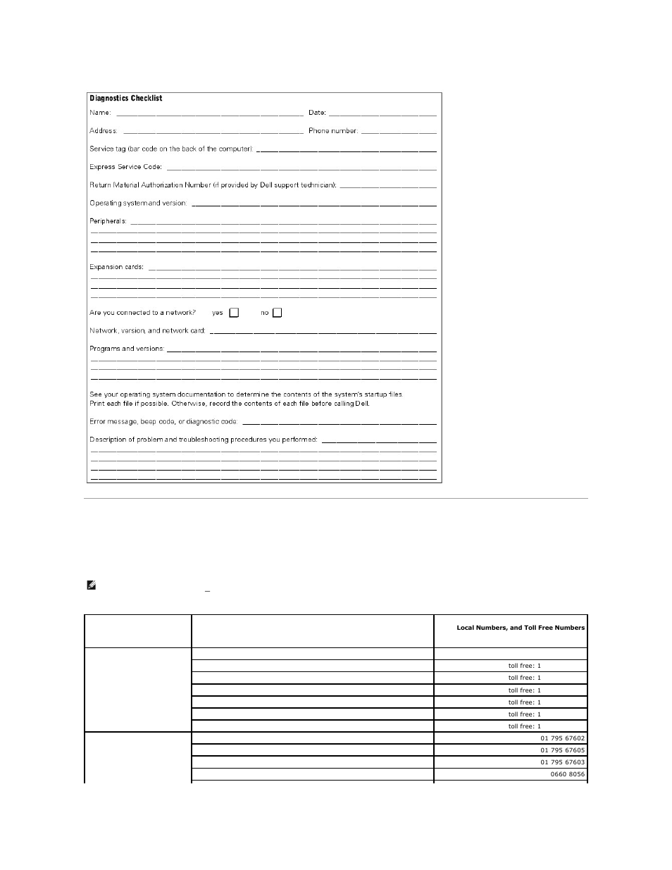 Dell contact numbers, For the telephone number to call, see | Dell PowerEdge 500SC User Manual | Page 58 / 65