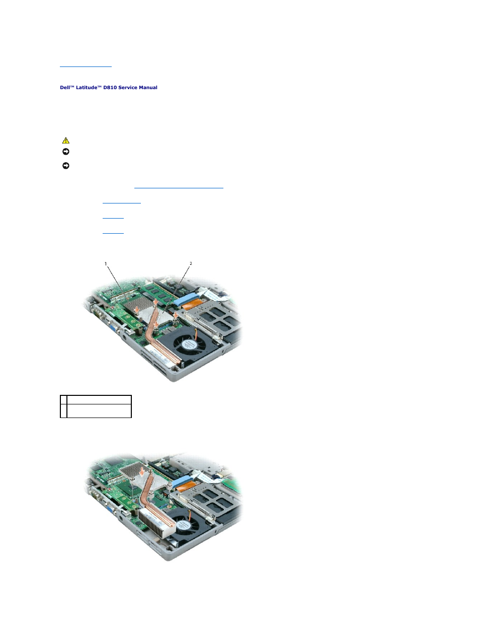 Microprocessor thermal-cooling assembly | Dell Latitude D810 User Manual | Page 14 / 51