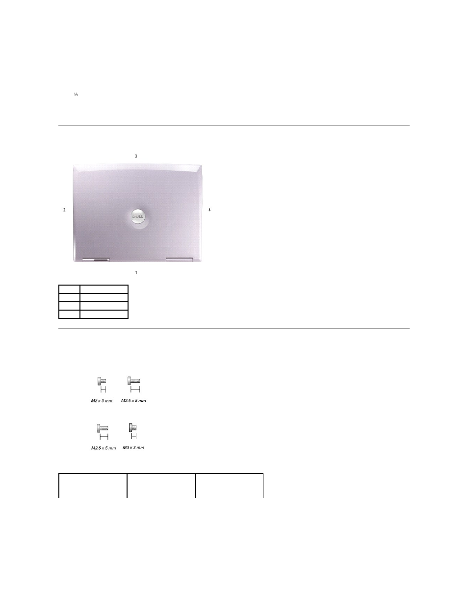 Recommended tools, Computer orientation, Screw identification | Dell Latitude D810 User Manual | Page 3 / 51