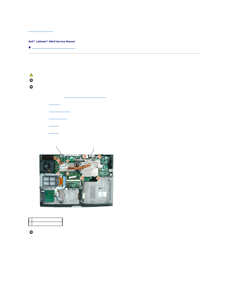 Thermal-cooling assembly, Removing the thermal-cooling assembly | Dell Latitude D810 User Manual | Page 40 / 51