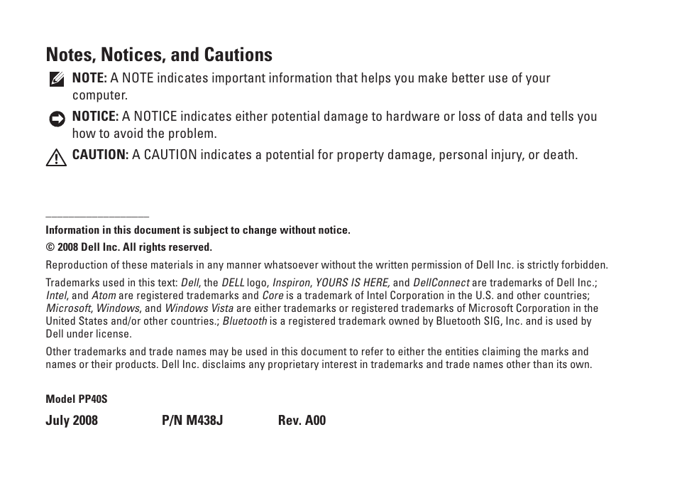 Dell Inspiron Mini 12 (1210, Late 2008) User Manual | Page 4 / 62