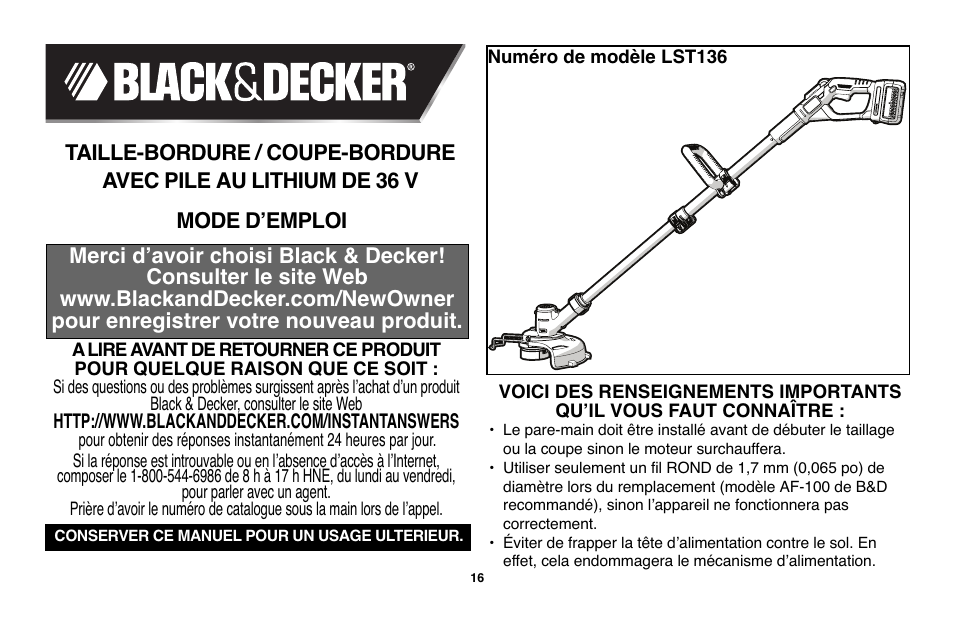 Black & Decker LST136 User Manual | Page 16 / 48