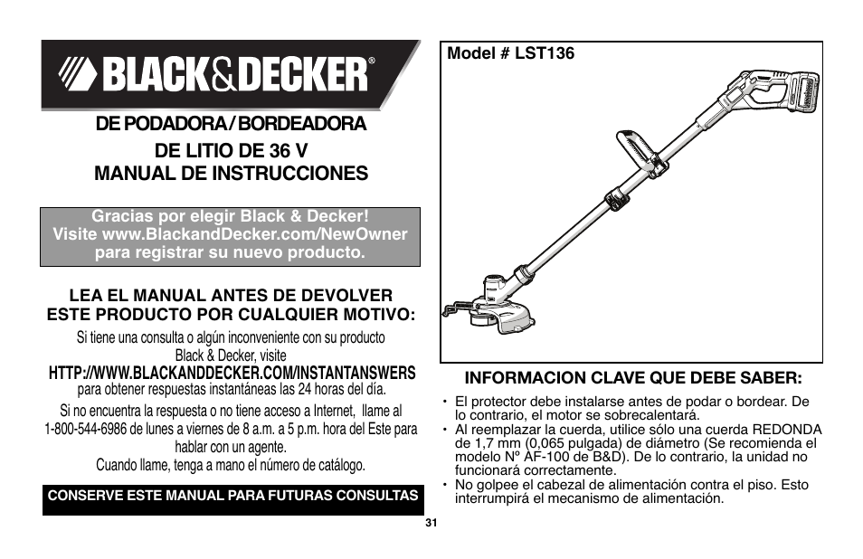 Black & Decker LST136 User Manual | Page 31 / 48