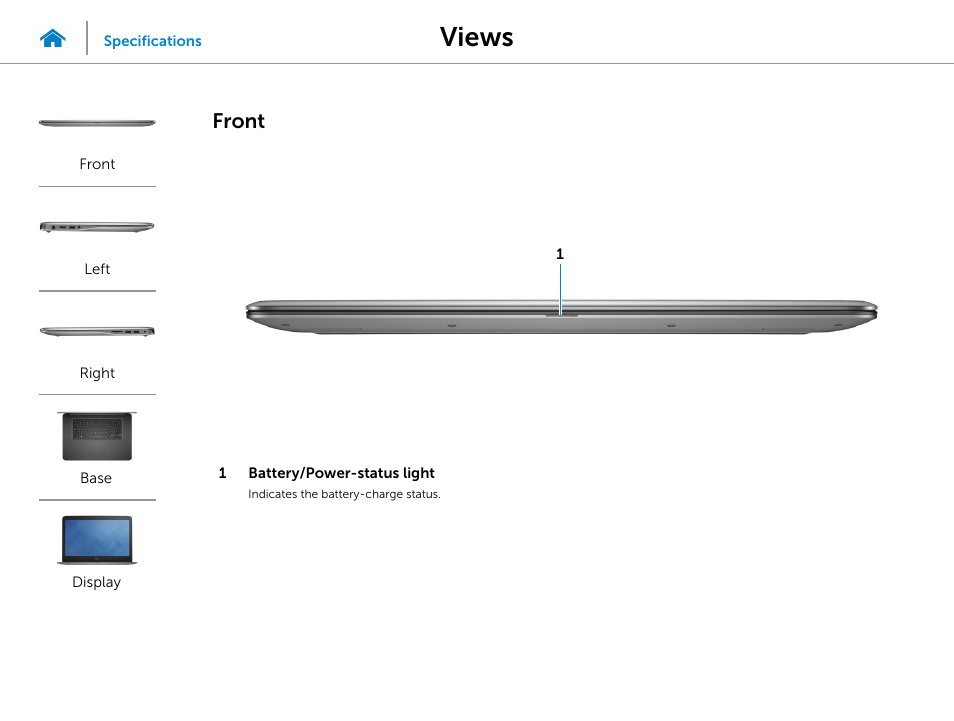 Views, Front | Dell Inspiron 15 7547 User Manual | Page 2 / 22