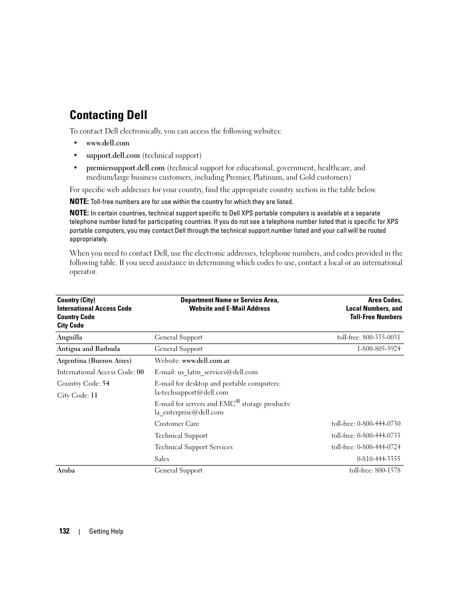 Contacting dell | Dell POWEREDGE 1955 User Manual | Page 132 / 160