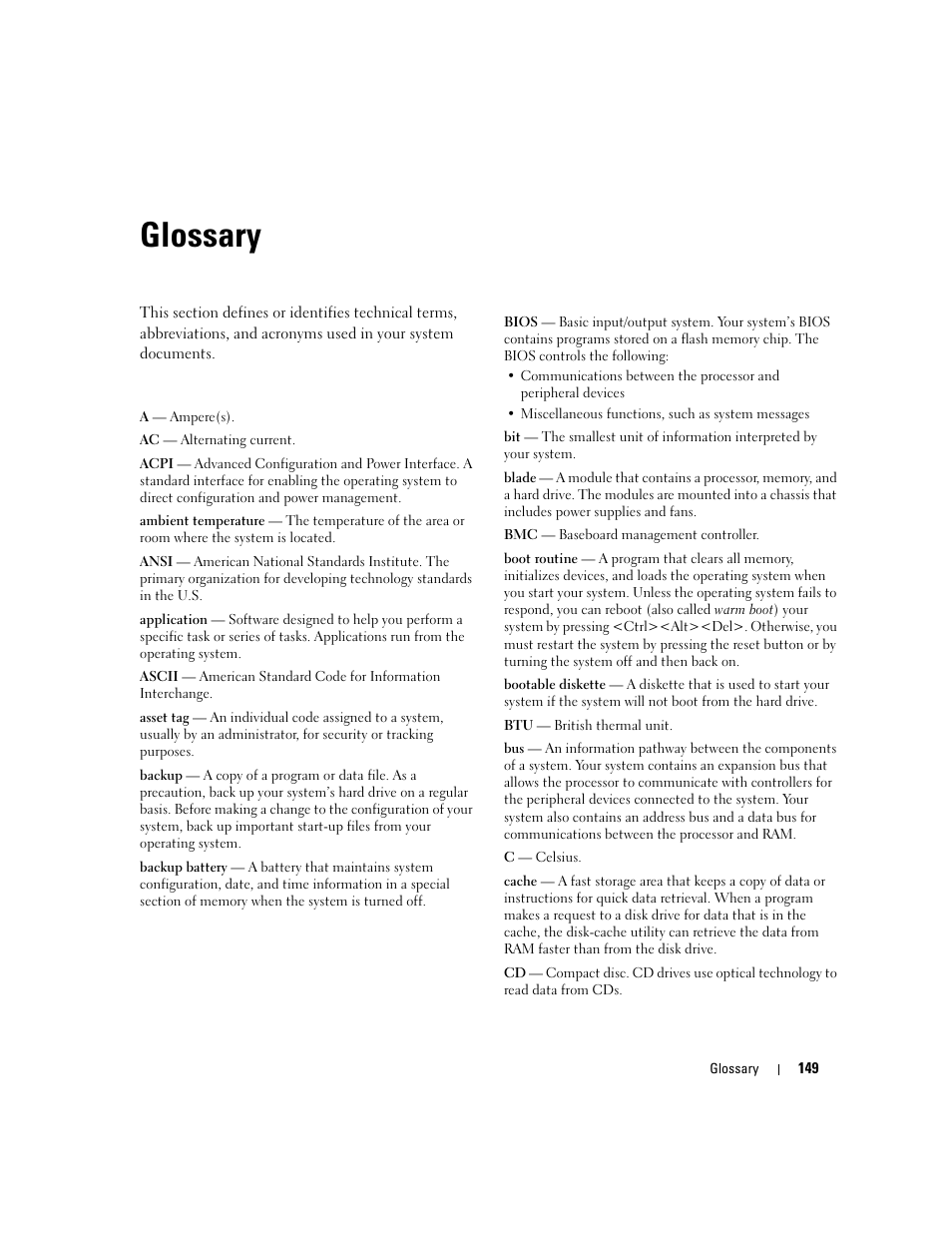 Glossary | Dell POWEREDGE 1955 User Manual | Page 149 / 160