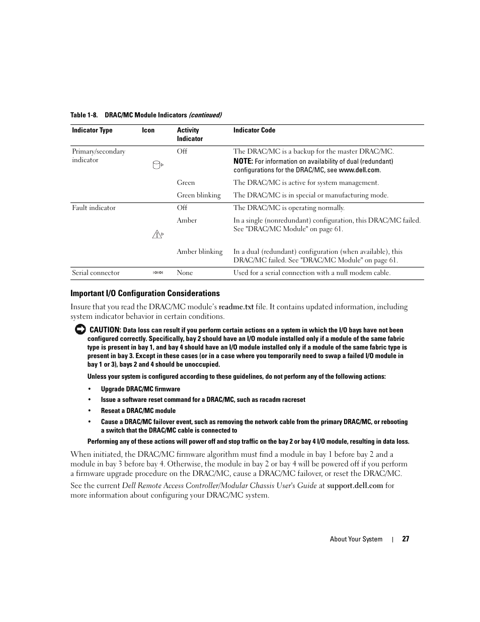 Important i/o configuration considerations | Dell POWEREDGE 1955 User Manual | Page 27 / 160