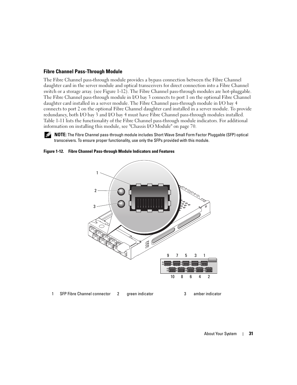 Fibre channel pass-through module | Dell POWEREDGE 1955 User Manual | Page 31 / 160