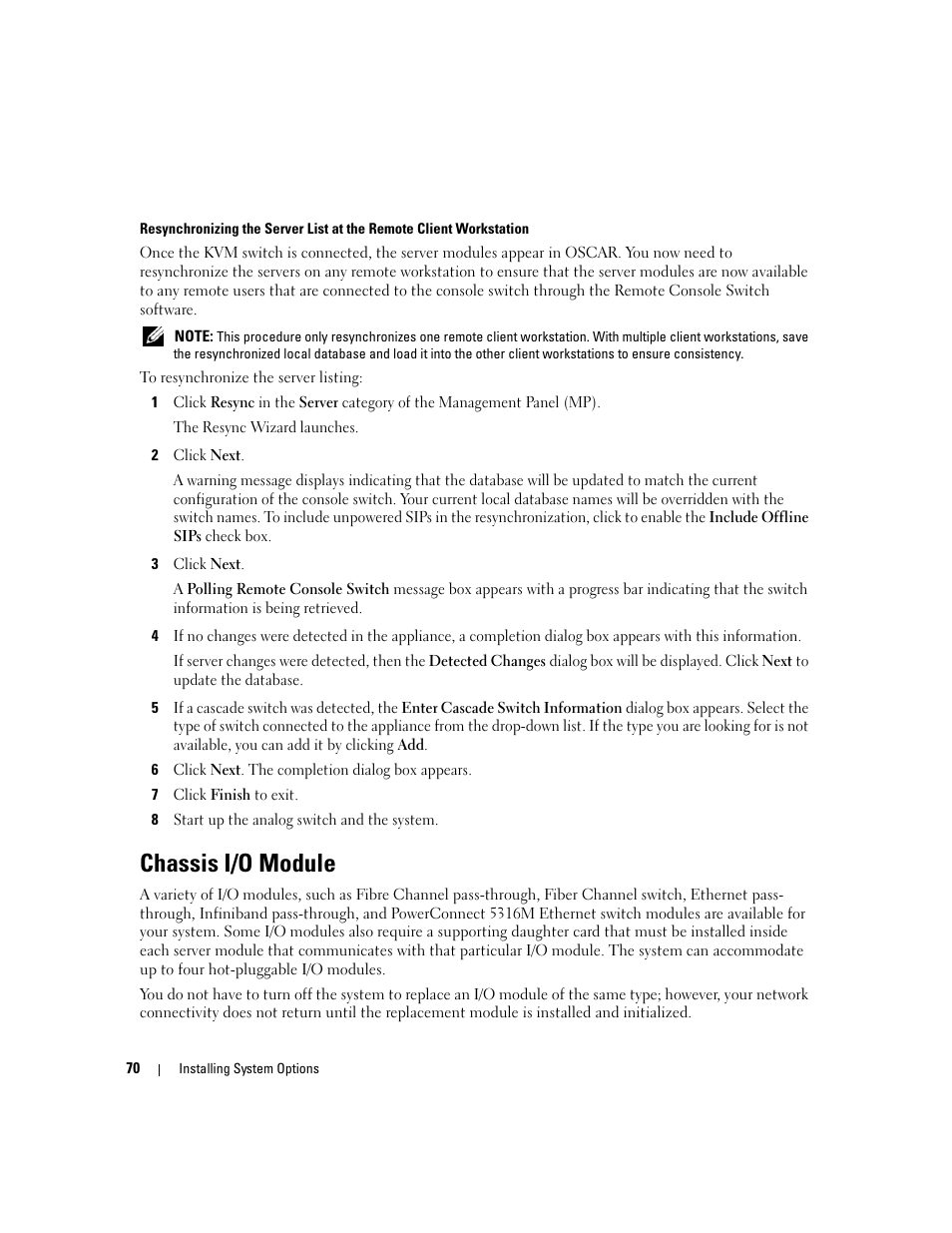 Chassis i/o module | Dell POWEREDGE 1955 User Manual | Page 70 / 160