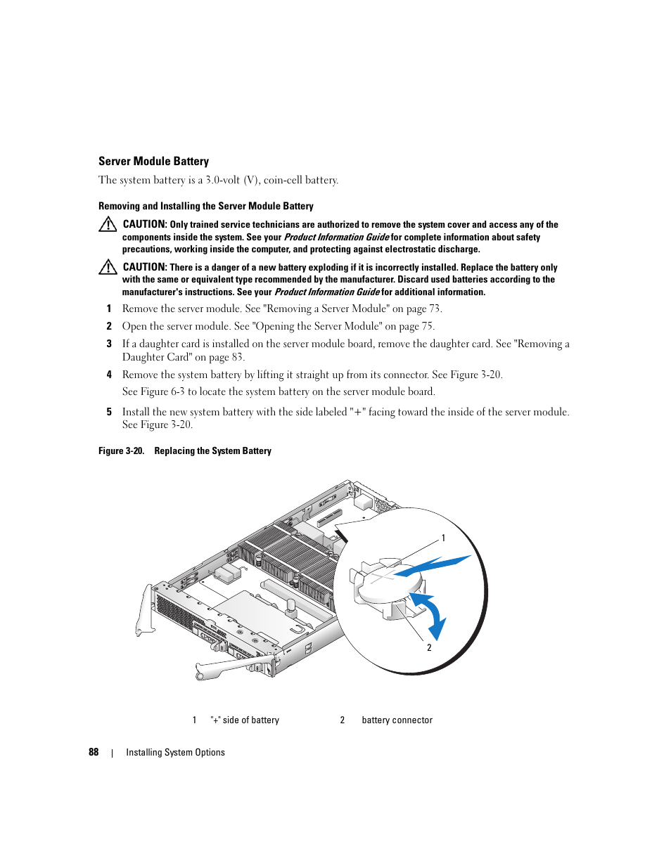 Server module battery | Dell POWEREDGE 1955 User Manual | Page 88 / 160