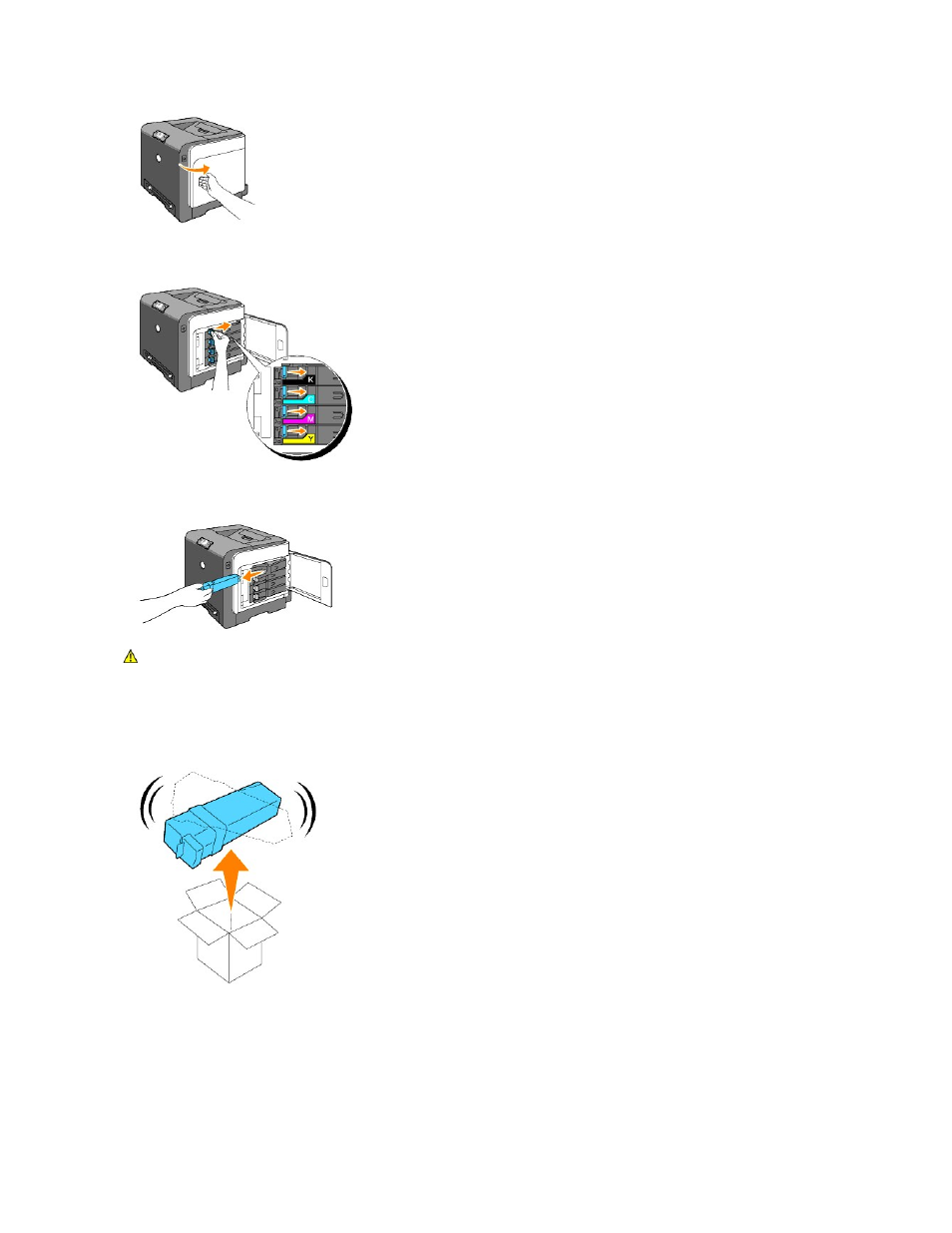 Installing a new toner cartridge | Dell 1320c Network Color Laser Printer User Manual | Page 106 / 137