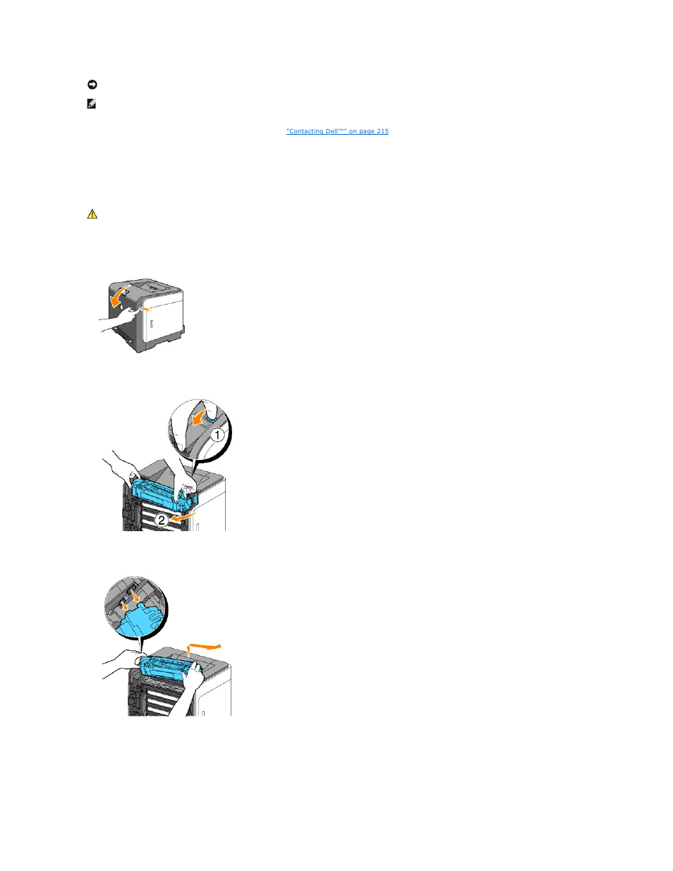 Removing the used fuser, Installing a new fuser | Dell 1320c Network Color Laser Printer User Manual | Page 110 / 137