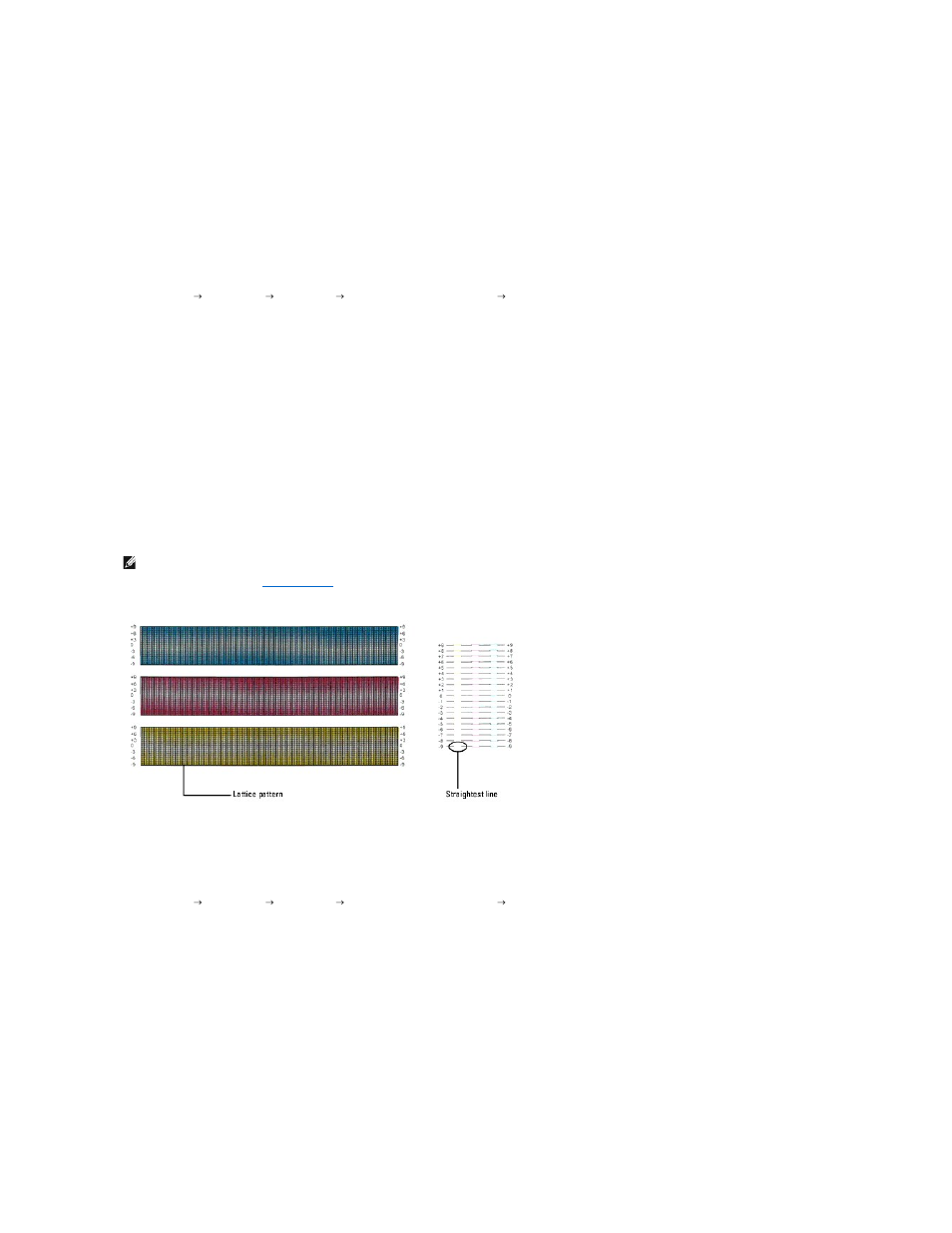 Adjusting color registration, Printing the color registration chart, Determining values | Entering values | Dell 1320c Network Color Laser Printer User Manual | Page 116 / 137