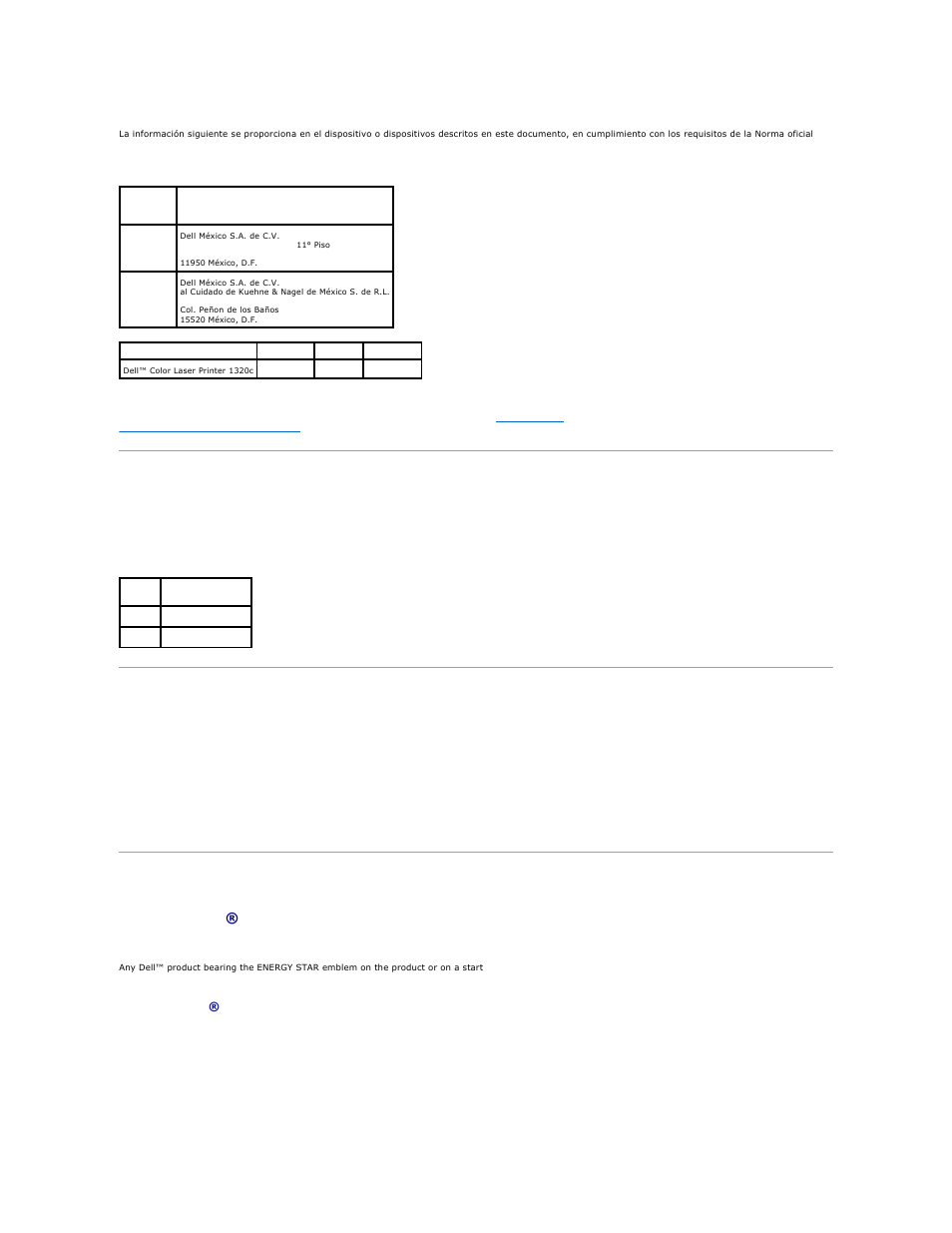 Noise emissions levels, Laser notice, Energy star | Energy star® compliance | Dell 1320c Network Color Laser Printer User Manual | Page 126 / 137
