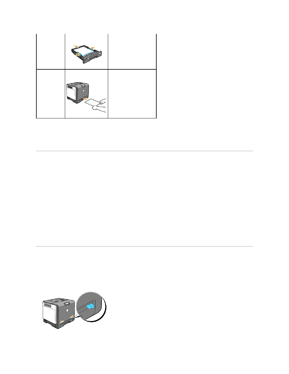 Single sheet feeder, Loading the single sheet feeder, Loading the envelope | Capacity, Print media dimensions | Dell 1320c Network Color Laser Printer User Manual | Page 47 / 137